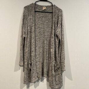 Faded Glory Gray Heathered Cardigan - Size Medium